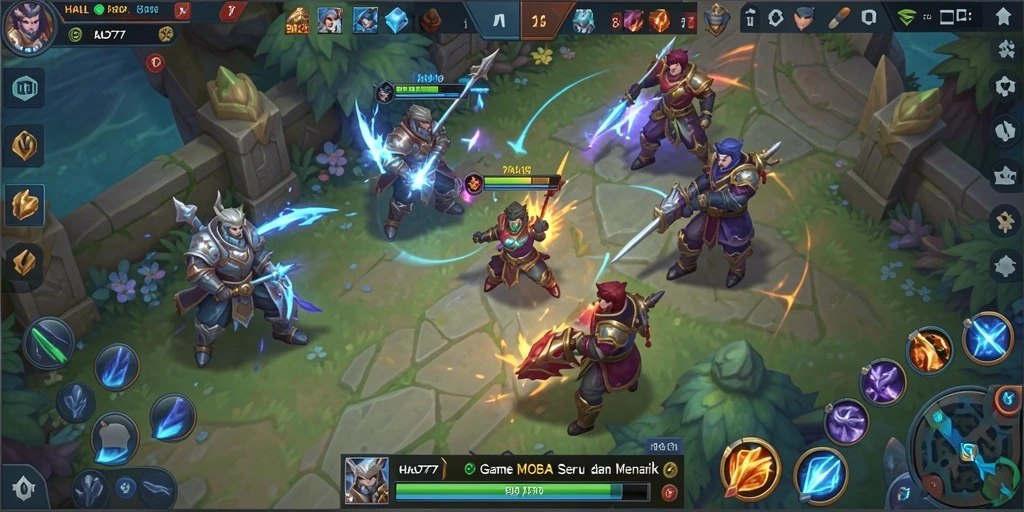 Tangkapan layar dari gameplay seru HALO777 di arena MOBA.