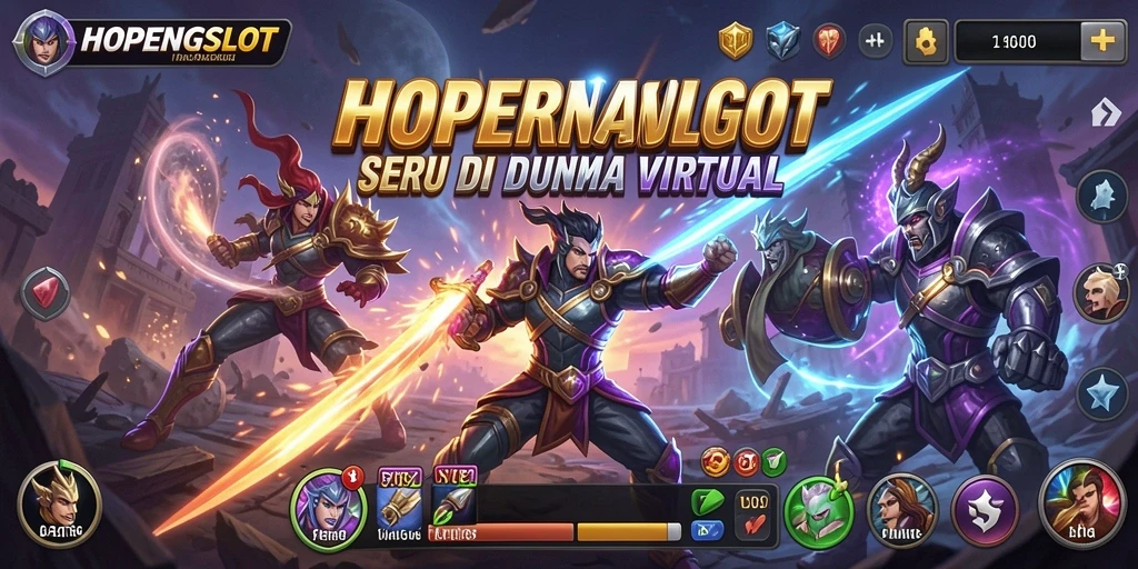 Tampilan aksi pertarungan intens HOPENGSLOT di layar.