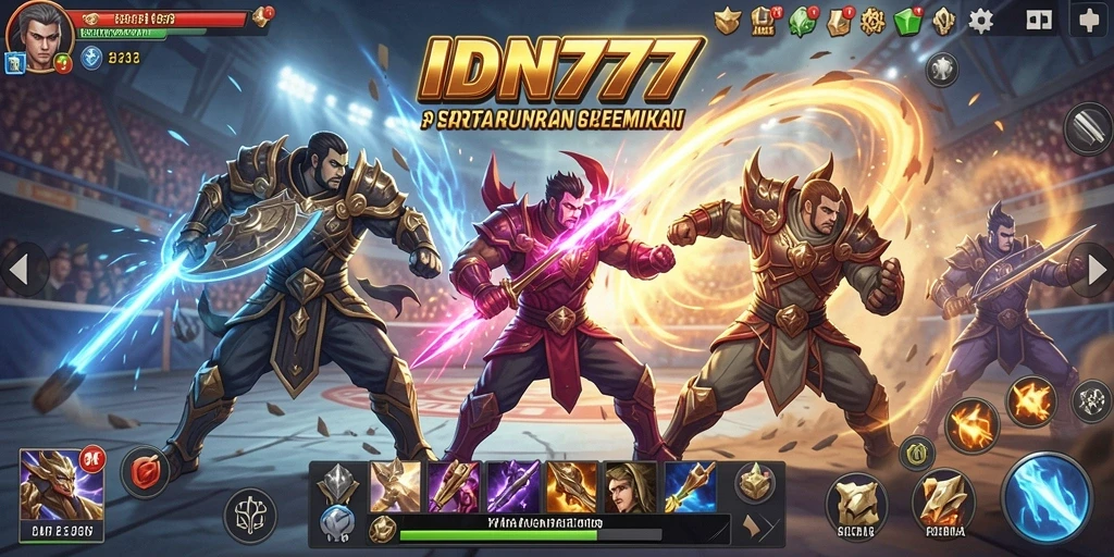 Tangkapan layar gameplay IDN777 yang penuh aksi dan pertarungan seru.