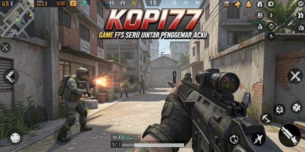 Tangkapan layar gameplay KOPI77 menampilkan aksi tembak-menembak mendebarkan.