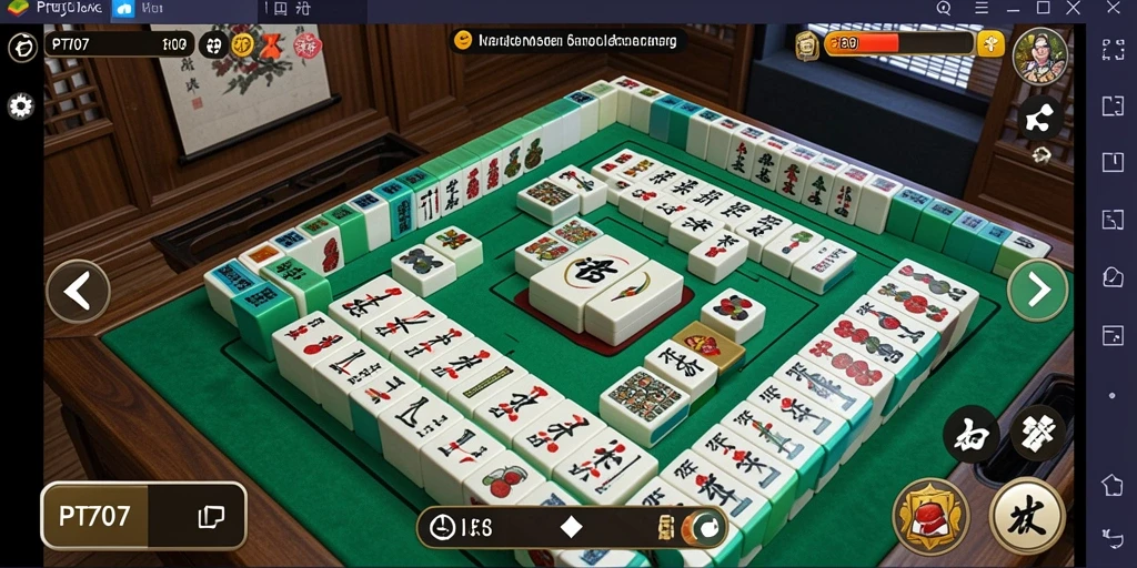Tampilan gameplay Mahjong yang menarik dan interaktif di PT707.