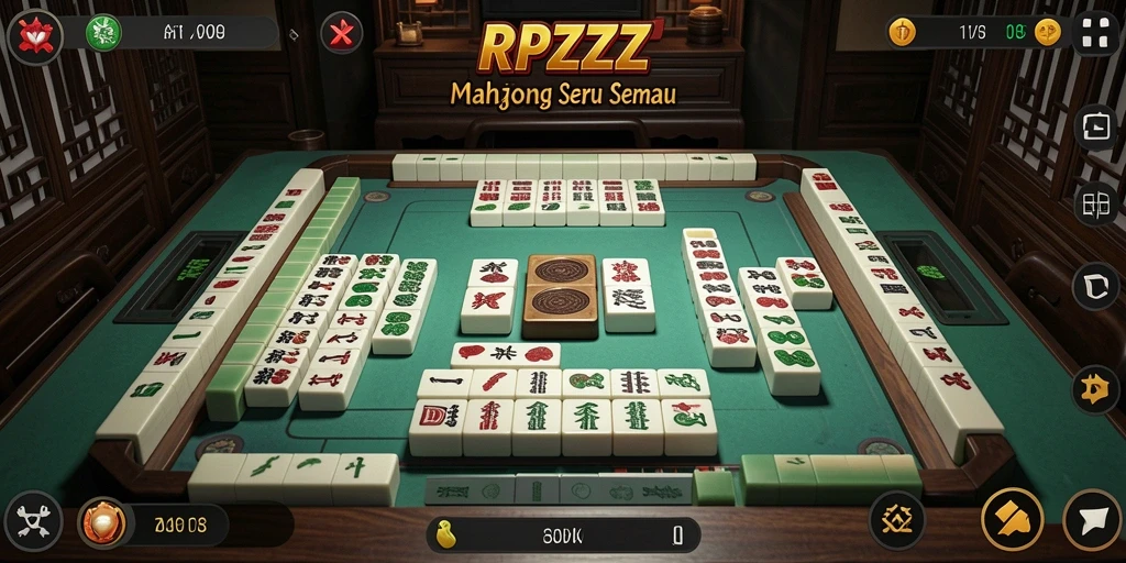 Tampilan gameplay RPZZZ yang menarik dan menantang dalam permainan Mahjong.