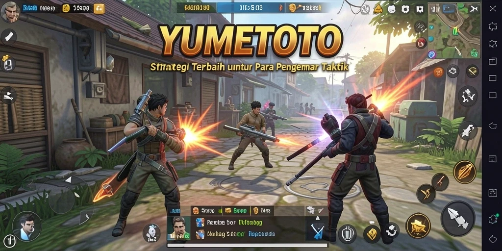 Tangkapan layar YUMETOTO menampilkan aksi strategi yang mendebarkan.